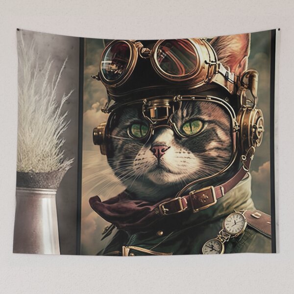 Item preview, Steampunk Cat designed and sold by InkspireWay.
