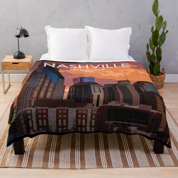 Item preview, Nashville, Tennessee, City, Skyline, Sunset, USA, Travel Print designed and sold by summattodraw.