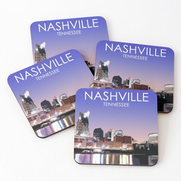 Item preview, Nashville, Tennessee, City, Skyline, Dusk, USA, Travel Print designed and sold by summattodraw.