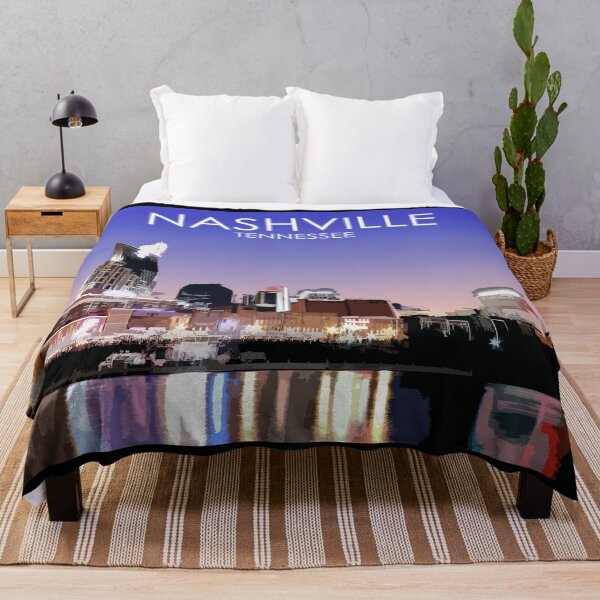 Item preview, Nashville, Tennessee, City, Skyline, Dusk, USA, Travel Print designed and sold by summattodraw.