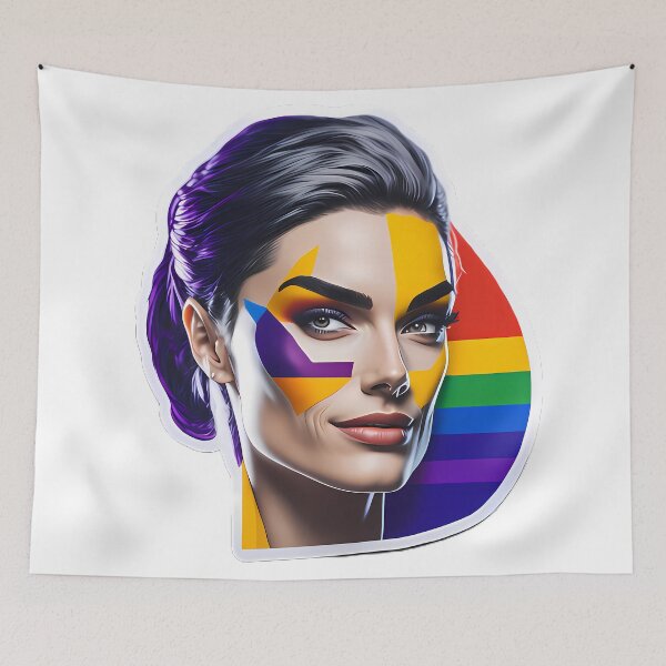 Artikelvorschau, Stolze lesbische und schwule Regenbogengesichter! Monat! LGBTQIA entworfen und verkauft von PrintDesignFlow.