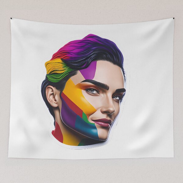 Artikelvorschau, Stolze lesbische und schwule Regenbogengesichter! Monat! LGBTQIA entworfen und verkauft von PrintDesignFlow.