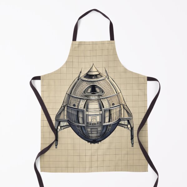 Item preview, Charming Retro Sci-Fi Spaceship Design plan drawing designed and sold by Glimmersmith.