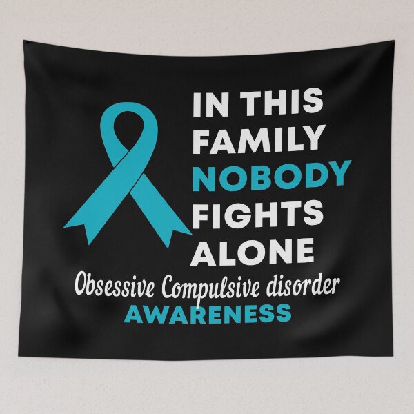 Item preview, In This Family Nobody Fights Alone Obsessive Compulsive Disorder OCD Awareness designed and sold by Color-Sparkle.
