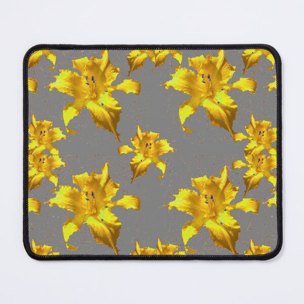 Item preview, GOLD LILY GARDEN FLOWER PATTERN GREY ART designed and sold by sharlesart.