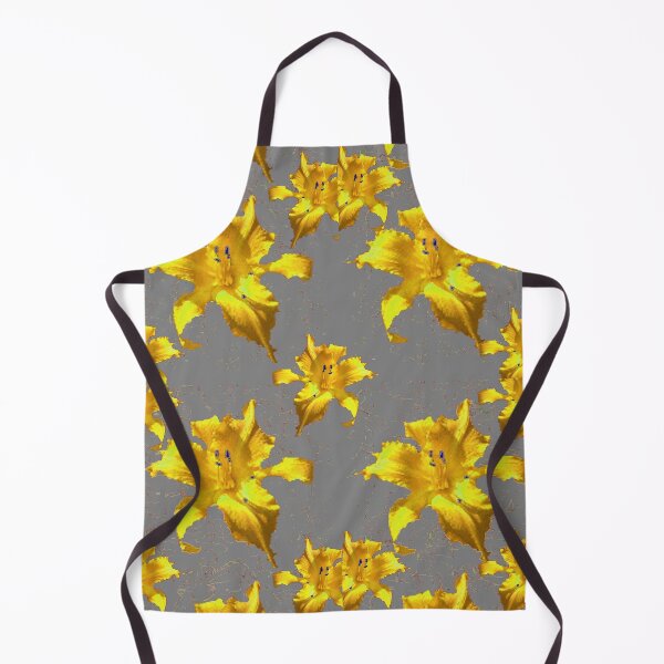 Item preview, GOLD LILY GARDEN FLOWER PATTERN GREY ART designed and sold by sharlesart.