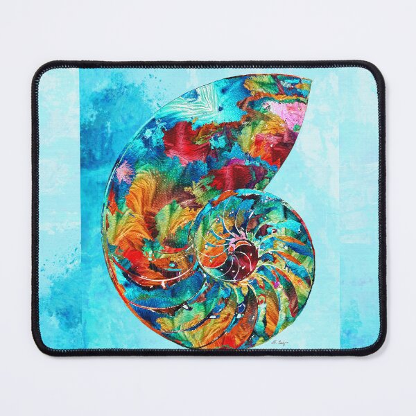 Item preview, Whimsical Colorful Nautilus Shell Seashell Beach Art designed and sold by Sharon Cummings Art.