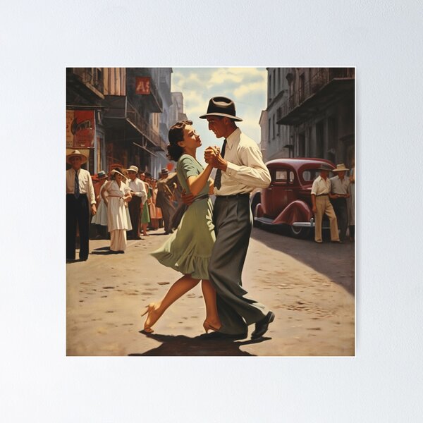 Item preview, Dancing tango on the streets of Buenos Aires - Digital Art - Vintage 1940s designed and sold by SeraphimDesigns.
