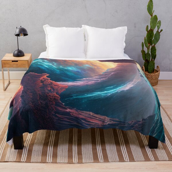 Item preview, Oceans magical lighting distant worlds fantasy other worlds - Landscape art designed and sold by dosedai.