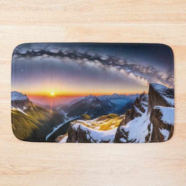 Item preview, Beautiful Panorama Galaxy Sunrise over Snow-Capped Mountains designed and sold by SunnyMcKenzie.