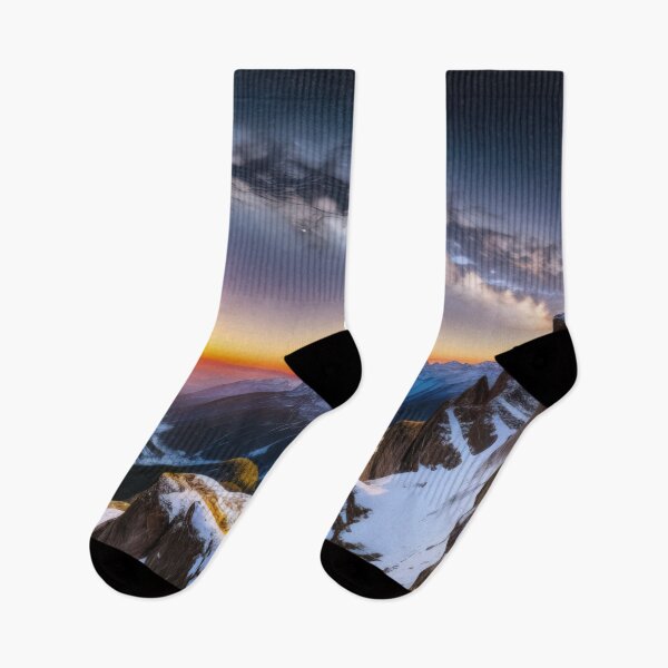 Item preview, Beautiful Panorama Galaxy Sunrise over Snow-Capped Mountains designed and sold by SunnyMcKenzie.