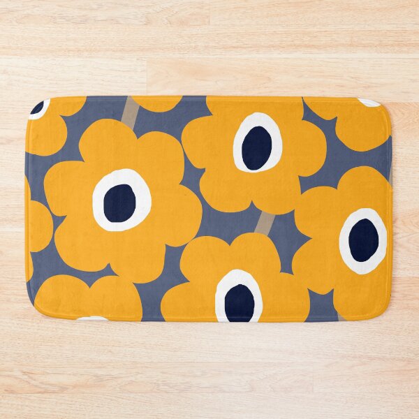Item preview, Bold Modern Scandinavian Flowers in Mustard Yellow and Blue designed and sold by Deutschic.