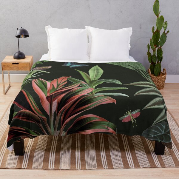 Item preview, Vintage illustration of tropical paradise with plants and butterflies designed and sold by CecyLL.