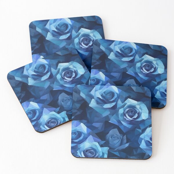 Aperçu de l'œuvre Motif de roses bleues style Low Poly créée et vendue par StrongSouls.