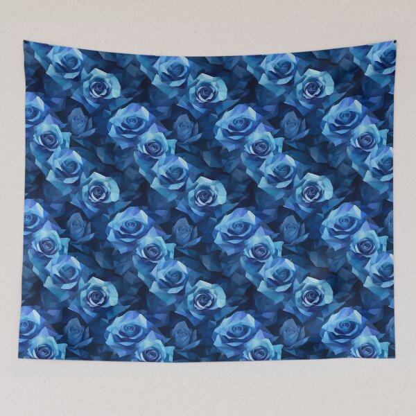 Aperçu de l'œuvre Motif de roses bleues style Low Poly créée et vendue par StrongSouls.