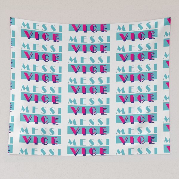 Item preview, MESSI VICE (Miami Vice style retro logo) (The goat is in Miami!) designed and sold by frikybomb.