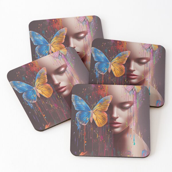 Item preview, Colorful Metamorphosis: A Woman’s Journey with Paint-Dripping Butterflies designed and sold by Hayden Lane.