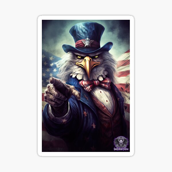 Eagle Uncle Sam Wants You #1 Patriotic Undead Sticker