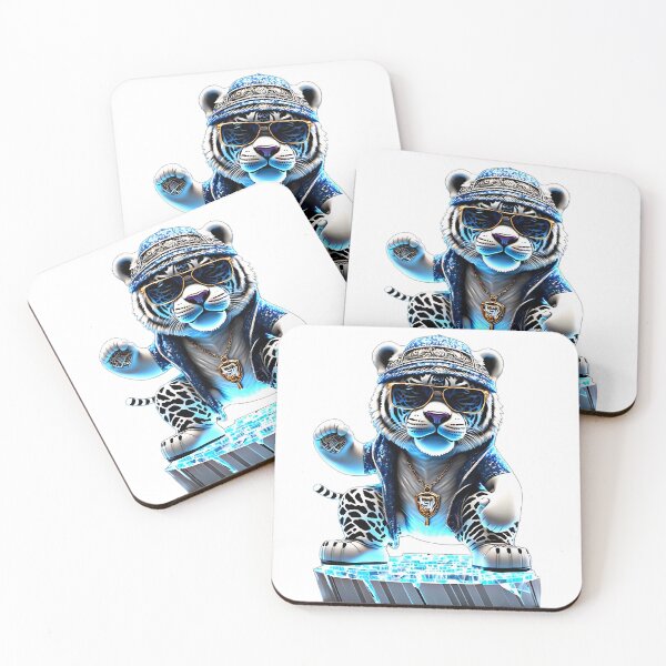 Item preview, Tiger in Blue Glass: Stylized Illustration of a Stylish and Modern Feline designed and sold by Jhuvel.