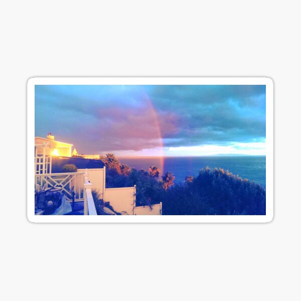 Item preview, Rainbow over Malibu - Dusk - Clouds in the Sky - Photography designed and sold by SeraphimDesigns.
