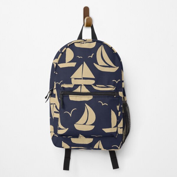 Item preview, Sail Boats Navy and Yellow designed and sold by AnchoredMae.