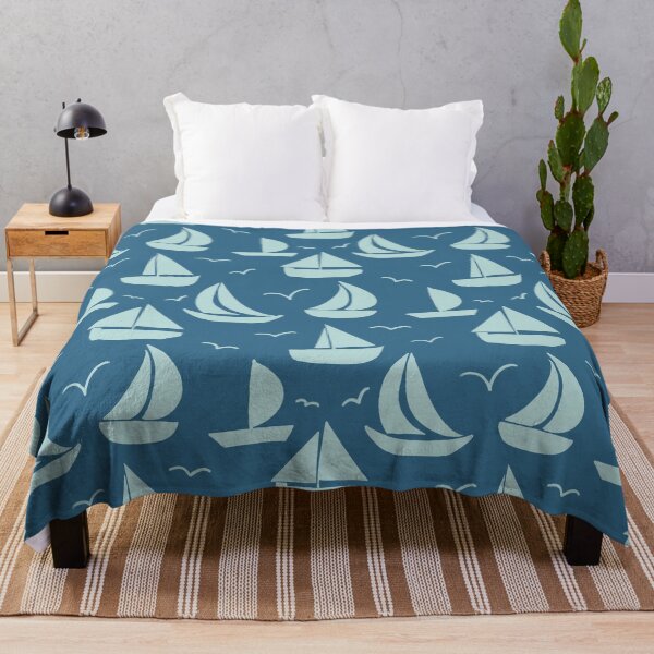 Item preview, Sail Boats Blue and Teal designed and sold by AnchoredMae.