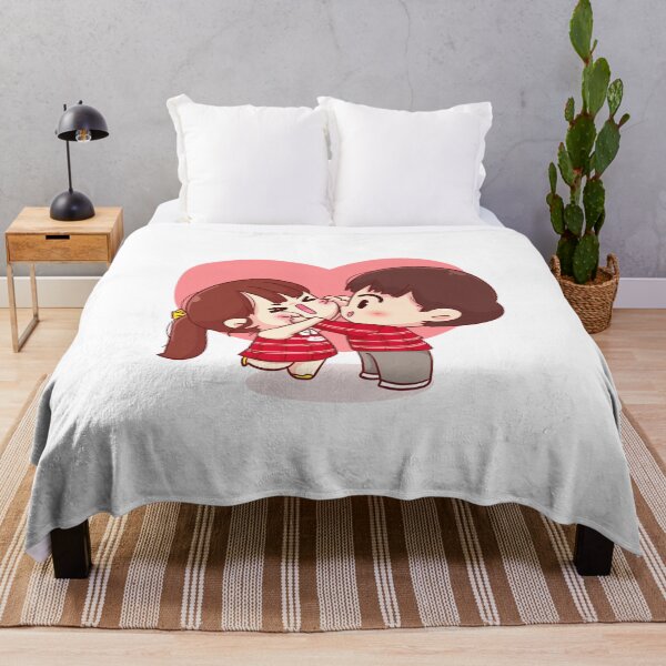 Item preview, Cheek Pinching Cute Boy and Girlfriend Cartoon: Spread Love on Valentine's Day designed and sold by hjian8219.