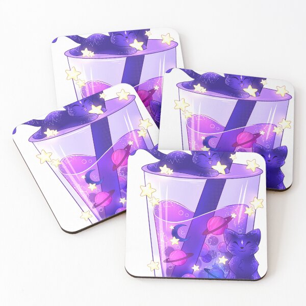 Item preview, Purple Galaxy Cats Boba Tea designed and sold by HowardGiggleArt.
