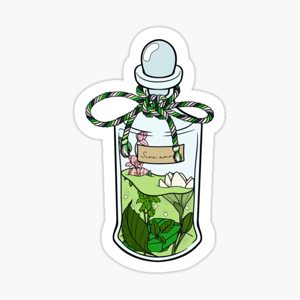 Vista previa del artículo con la obra «Poción sin amor», diseñado y vendido por LuckyFrogDesign.