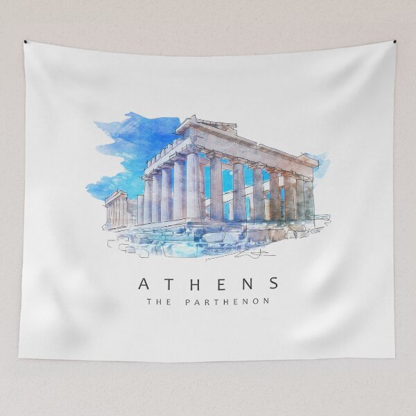 Item preview, Athens: The Parthenon Temple in Watercolor Art designed and sold by ShubhankarK.