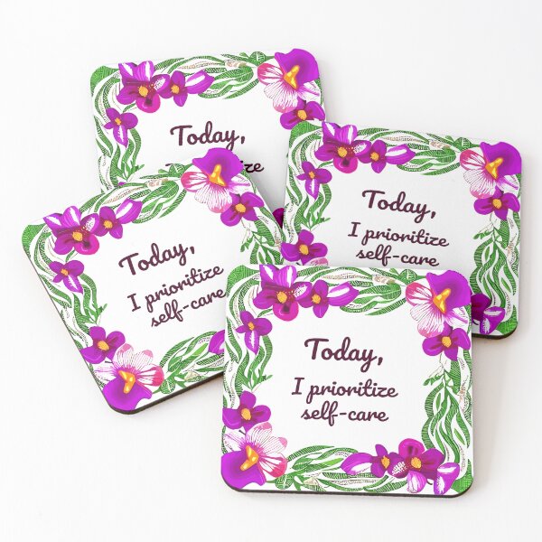 Item preview, Floral Affirmations "Today, I prioritize self-care" designed and sold by ArtsyAmp.
