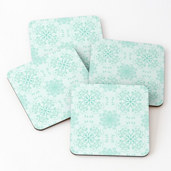 Item preview, Beatnik Flower Faces in Green designed and sold by KathyLav.