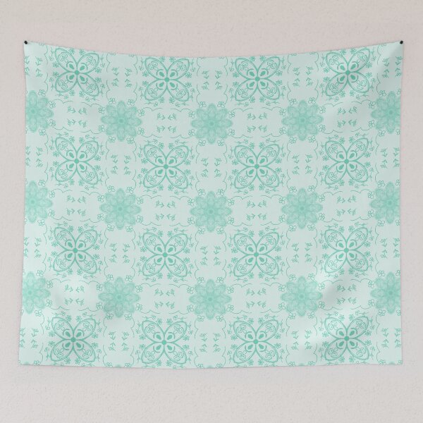 Item preview, Beatnik Flower Faces in Green designed and sold by KathyLav.