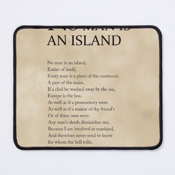 Item preview, No Man Is An Island - John Donne Poem - Literature - Typography Print 3 designed and sold by Studio Grafiikka.