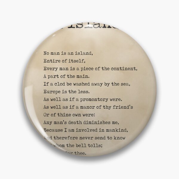 Item preview, No Man Is An Island - John Donne Poem - Literature - Typewriter Print 3 designed and sold by Studio Grafiikka.