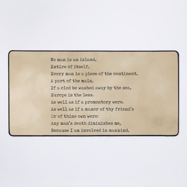 Item preview, No Man Is An Island - John Donne Poem - Literature - Typewriter Print 3 designed and sold by Studio Grafiikka.