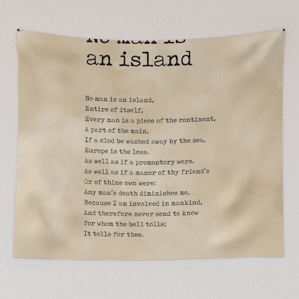 Item preview, No Man Is An Island - John Donne Poem - Literature - Typewriter Print 3 designed and sold by Studio Grafiikka.