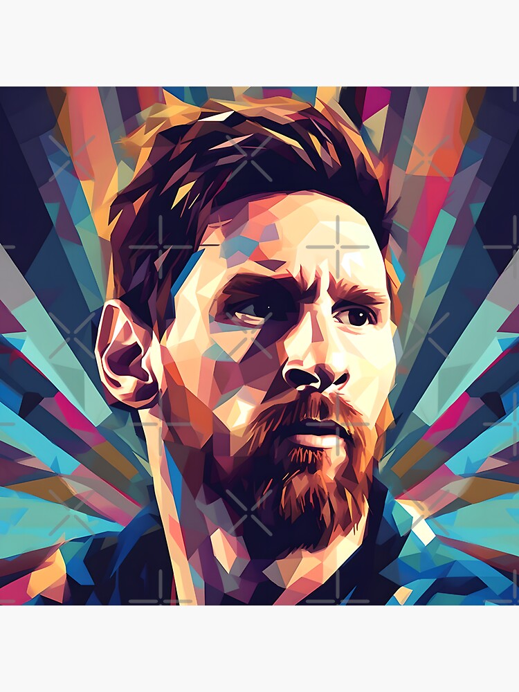 Lionel Messi Portrait Abstract Digital Art Football Player Sticker For Sale By Neo Night