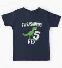 5th Birthday Shirt Boy Dinosaur - Fiveasaurus Rex Dino Party T-Shirt Kids Tee