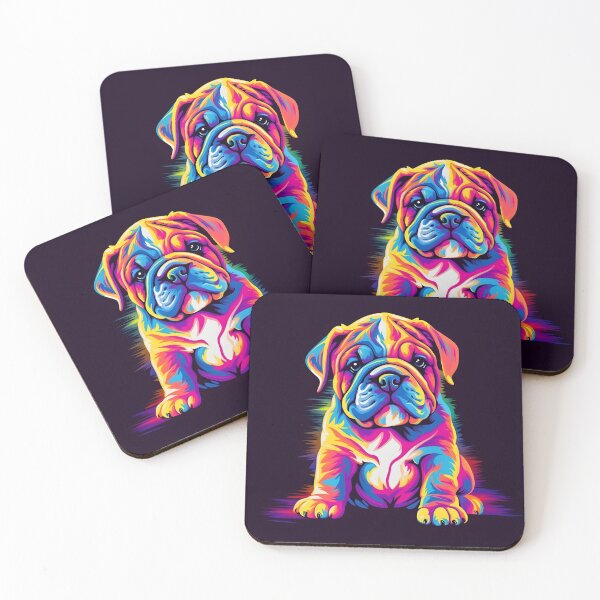 Item preview, Colorful English Bulldog Puppy designed and sold by ARTficiallyAnon.