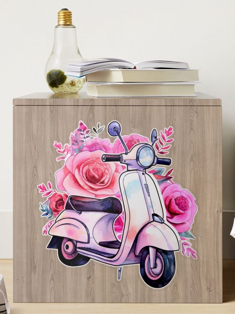 Moped Sticker Hibiscus Flower Scooter Tattoo M683 