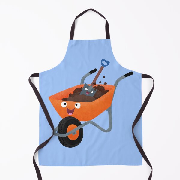 Item preview, Cute happy orange wheelbarrow kids illustration designed and sold by FrogFactory.