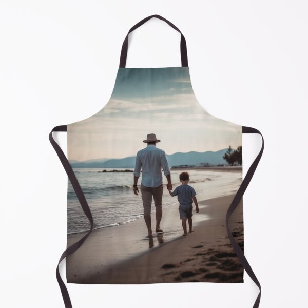 Item preview, Bonds of Love - Father and Son Walking on the Beach Photograph designed and sold by Dubage603.