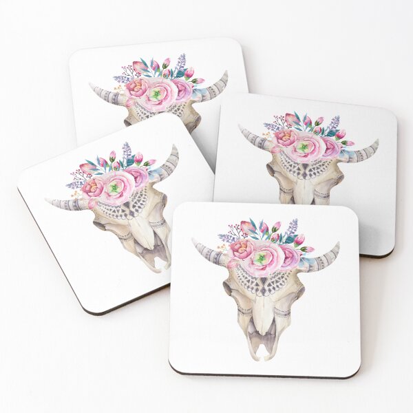 Item preview, Flower cow Skull designed and sold by LurduMolina84.