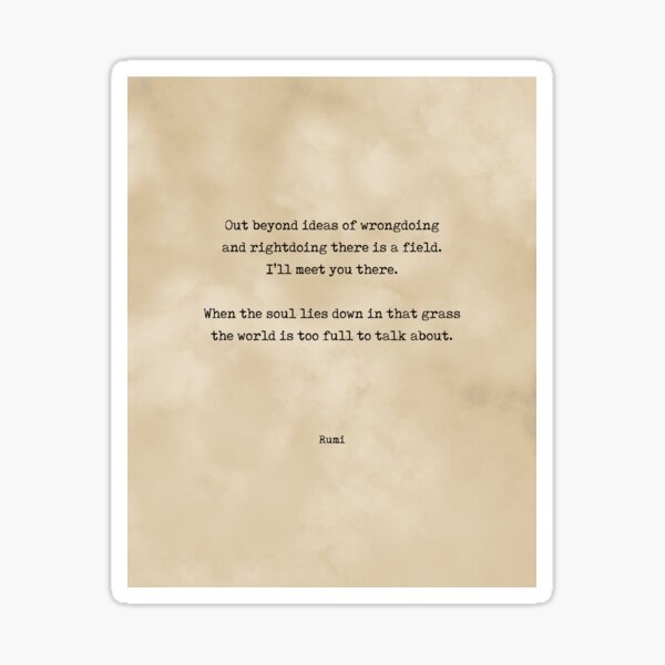 Item preview, Out beyond ideas of wrongdoing and rightdoing - Rumi Quote - Vintage Style Typewriter Print 3 designed and sold by Studio Grafiikka.