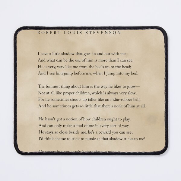 Item preview, My Shadow - Robert Louis Stevenson Poem - Literature - Typography Print 1 - Vintage designed and sold by Studio Grafiikka.