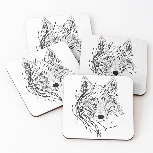 Item preview, Wolf Face Made of Branches and Leaves designed and sold by iCherryRed.