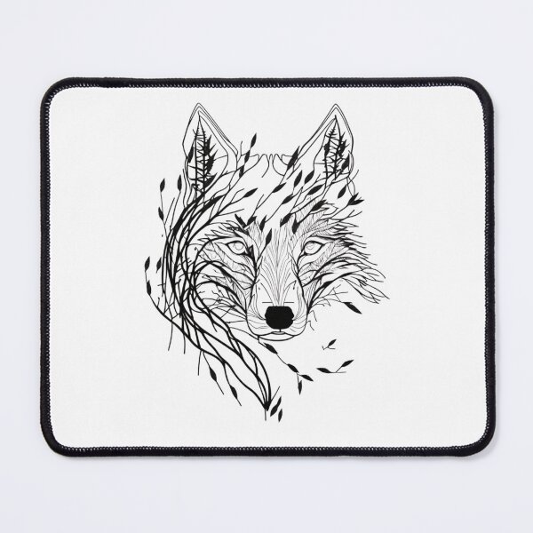 Item preview, Wolf Face Made of Branches and Leaves designed and sold by iCherryRed.