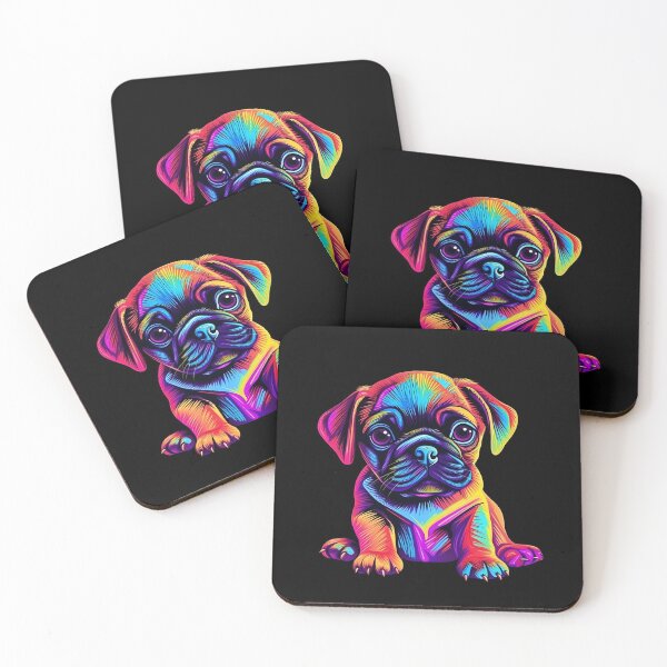 Item preview, Colorful Pug Puppy 03 designed and sold by ARTficiallyAnon.