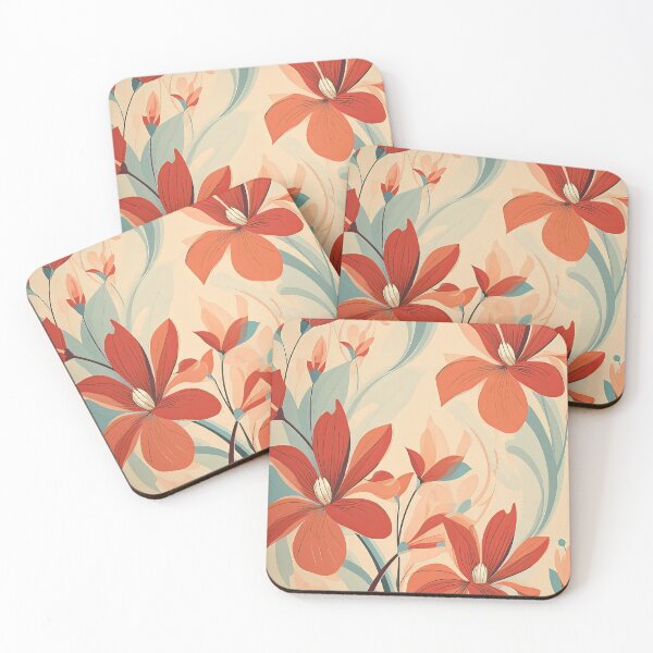 Item preview, Colorful design with flowers, in the style of terracotta. designed and sold by Kiyomi  Mizushima.